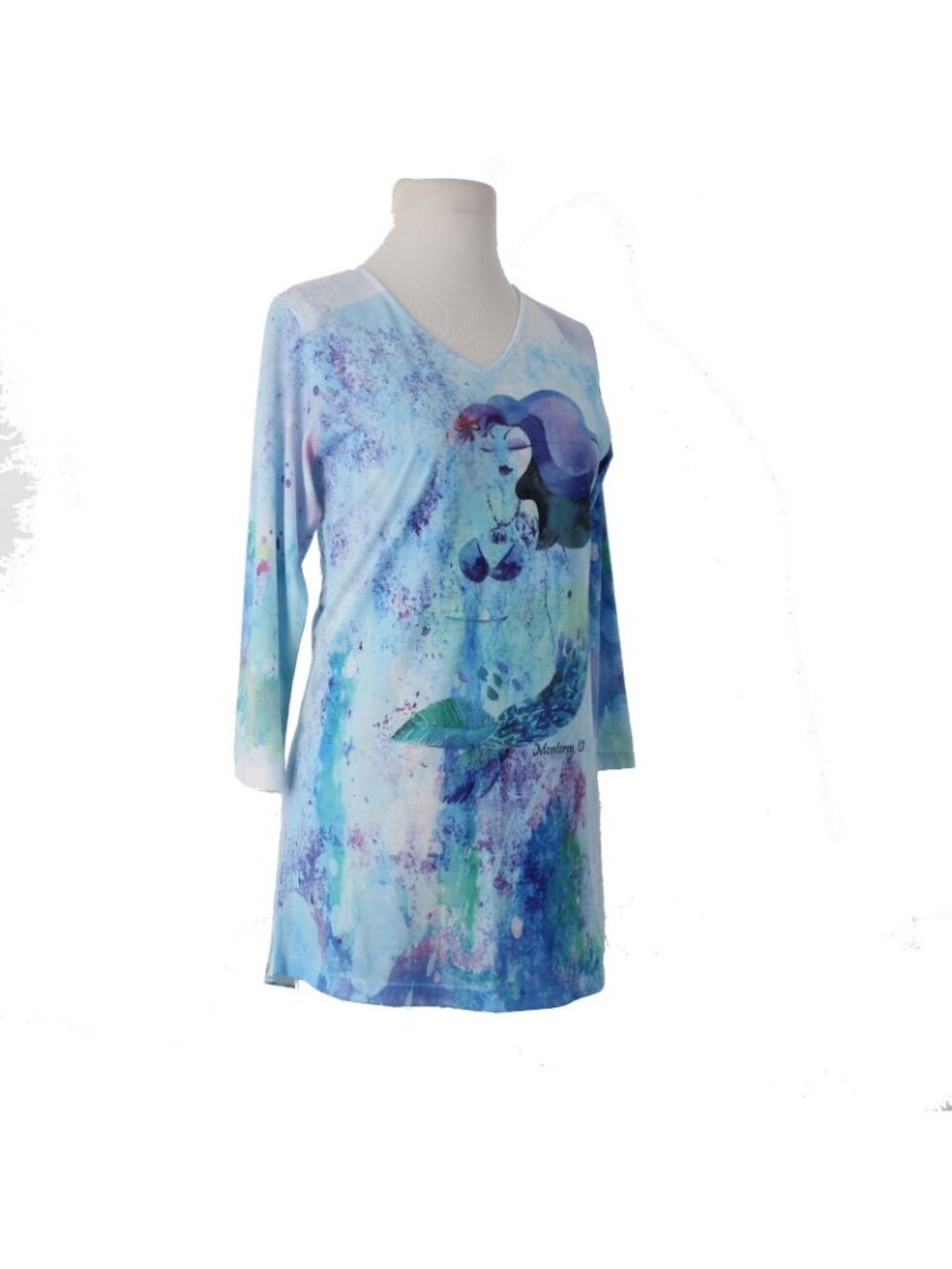 Sunshirt Top $30 Sz S Blue White Multi Colored Polyester Cotton Top - Picture 4 of 10